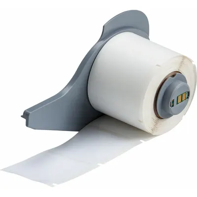 BRADY Pre-Cut Label Stock Roll: 1 1/2 in x 1 1/2 in, 1 1/2 in x 1 1/2 in, Polyester - Brady Precut Label Rolls