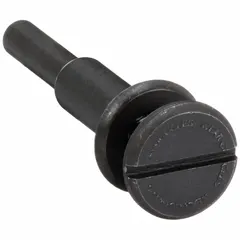 This screw lock-type wheel arbor from WEILER is designed for 3/8 in wheel arbors and accommodates wheel thicknesses from 1/8 in to 1/4 in. It is used to securely mount cut-off wheels on industrial grinders for metal fabrication and maintenance applications.