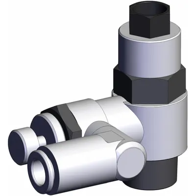 SMC Piloted Non-Return Valve: Universal Fitting, Knurled, 3/8 in Valve Body Size - Adjustable Direction Speed Controllers with Pilot Check Valve