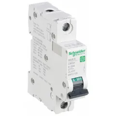 This 1-pole supplementary protector from the C60SP series features a B-curve trip characteristic for overcurrent protection. Rated 25A, 240/415V AC and 60V DC, with a maximum AIR of 14kA at 120/240V AC. UL1077 listed for DIN rail mounting, with screw clamp terminals. Suitable for use in industrial control panels, HVAC equipment, and lighting circuits.