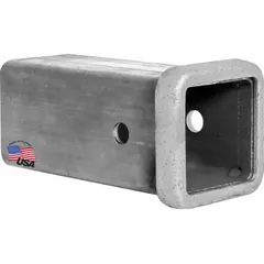 Carbon steel receiver tube for 3-inch compatible hitch systems. Overall length 8 inches, overall width 3 inches. Provides a mounting point for towing accessories in applications requiring load transfer.
