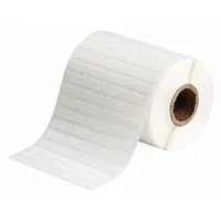 Vinyl wraparound label with black print on white background, sized 1/2 in x 3/4 in. Designed for wire gauges 6 AWG to 16 AWG. Compatible with BBP11 printer series and requires ribbon R6213. Used for permanent identification of wires and cables in industrial settings