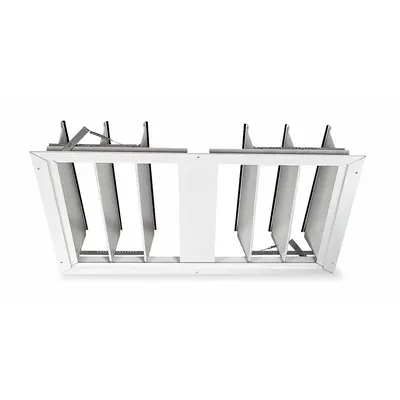 Dayton 35 7/8"H-W Aluminum Ceiling Truss Damper: For 30 in Fan, Single Panel, 30 3/4 in H - Ceiling/Roof-Mount Backdraft Dampers