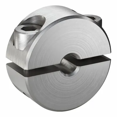 RULAND MANUFACTURING Shaft Collar: 2-Piece, Inch, Round, Clamp-On, 1/8 in Bore Dia - Stainless Steel Shaft Collars