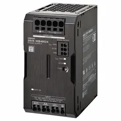 Single-phase DIN Rail mount DC power supply converting 100-240 VAC input to 24 VDC output. Rated output power of 90 W with 3.75 A current. Suitable for industrial control panels, automation systems, and machinery requiring stable DC power.