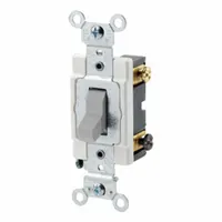 LEVITON Toggle 4-Way, 20 Amp: Toggle Switch, 4-Way, Maintained, Gray, 120/277V AC, 20 A (MPN CSB4-20G)