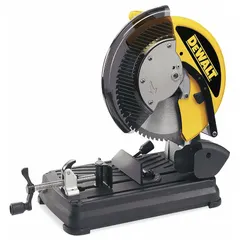 This 14-inch chop saw from DEWALT delivers a maximum blade speed of 1,300 RPM and offers a round cut capacity of 5 3/16 inches at 0 degrees. Designed for cutting ferrous materials such as pipe, angle iron, and rebar, it is suitable for use in fabrication, construction, and maintenance applications.