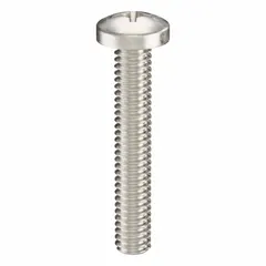 Pan head machine screws with #8-32 thread, 1 in length, made from 18-8 stainless steel with a plain finish. Phillips drive with #2 drive size. Supplied in a 25-piece pack. Used for fastening metal parts in machinery, electrical enclosures, and equipment assemblies.