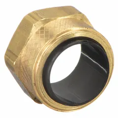 Brass compression fitting for 1/2 in OD tubing, creep-resistant and self-aligning design. Suitable for creating leak-tight connections in hydraulic, pneumatic, and instrumentation systems. Sold in a 10-pack.