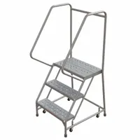 BALLYMORE Rolling Ladder: 2.5 ft Platform Ht, Assembled, Aluminum, Wt-Actuated, Perforated (MPN WLAR103246)