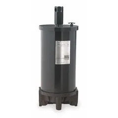 Cast iron water filter housing with black finish, designed to accommodate filter cartridges in industrial filtration systems. Features 2-inch NPT female connections. Overall height 20-1/2 inches, overall diameter 9-1/2 inches.
