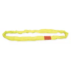 Endless round sling constructed from polyester with a body diameter of 1 1/8 in and an 8 ft sling length. Suitable for lifting and rigging heavy loads in industrial settings such as construction, manufacturing, and warehousing. The polyester construction provides flexibility and protects load surfaces.