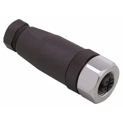 IFM Circular Connector: A Coded, 4 Socket, M12 Female Thread, IP68, Screw Terminals - Field-Wireable Industrial M12 Circular Connectors