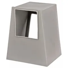 Polypropylene weather hood designed for use with compatible fan models. Includes stainless steel support bracket for motor and mounting hardware. Protects equipment from rain, snow, and debris in outdoor ventilation applications.