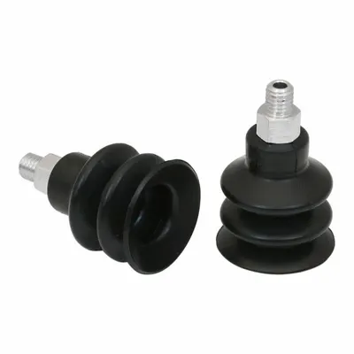 SCHMALZ Vacuum Pad Assembly: 2.5 Folds, M5, 21 mm Pad Dia, NBR, 55 A, Black - Multi-Bellows Type Electronics Industry Vacuum Pad Assemblies