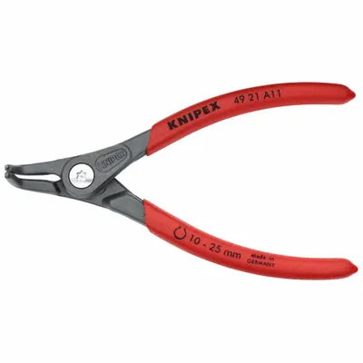 KNIPEX Retaining Ring Plier: External, For 10 mm to 25 mm Shaft Dia, 0.051 in Tip Dia - External Retaining-Ring Pliers