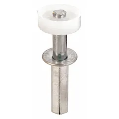 This hanging door guide keeps sliding doors aligned and stable on their track. It is suitable for interior doors weighing up to 30 lb and requires a guide width of 3-3/4 in. Sold as a pair.