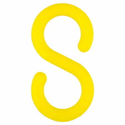 OEM S-Hook for Plastic Chain Barrier: Yellow - S-Hooks for Plastic Chain Barriers