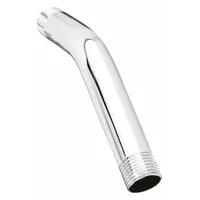 Non-flanged shower arm constructed of brass with a chrome finish. Features NPT connection for standard plumbing systems. Used to connect the shower pipe to the showerhead in residential and commercial bathroom installations