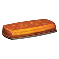 LED mini light bar with SAE J845 Class 2 rating and 18 selectable flash patterns. Features bolt mount and blunt cut wires for electrical connection. Suitable for vehicle warning and safety lighting on service trucks, utility vehicles, and construction equipment