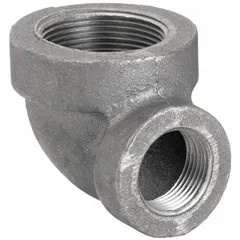 This 90° elbow connects pipes of different diameters in low-pressure plumbing, HVAC, or industrial piping systems. It features threaded x threaded connections, Class 125 rating, and maximum operating pressure of 175 psi at 150°F. Suitable for water, air, or non-corrosive fluid lines.