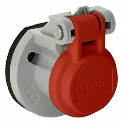 Red lift cover for single-pole receptacles in the Series 15 line, rated 150 A. Provides a protective shield against dust, debris, and accidental contact in industrial and commercial environments.