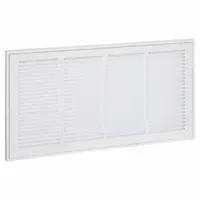 Filtered Return Air Grille: Louvered Grille, White, Powder Coated, Steel, 14 5/8 in H, 26 5/8 in W