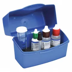 This test kit measures caustic (NaOH) levels in water using the Barium Chloride titration method. It provides a range of 1 drop 0.1% or 1% NaOH with a sensitivity of 0.1% or 1%. The kit includes a 30 mL 10% Barium Chloride Solution and performs 50 tests. Typical applications include monitoring alkalinity in industrial water treatment and boiler maintenance.