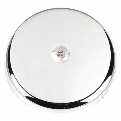KISSLER One-Hole Overflow Plate: Universal, Brass, Chrome Finish - Bathtub Overflow Plates