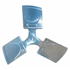 Replacement propeller for HVAC and refrigeration systems, designed to move air across condensers or evaporators. Suitable for use in commercial refrigeration units, air-cooled condensers, and industrial ventilation applications requiring consistent airflow.