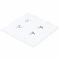 MONOPRICE Wall Plate: White, 2 Gang, 4 Port, Flat Module, Plastic, Vertical (MPN 6831)