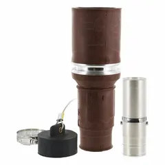 This LEVITON female plug from the 49 Series is designed for single-pole inline connections. Rated for 1000V AC and 1,135 A, it features a brown housing and crimp tube termination. Suitable for high-current industrial power distribution, welding equipment, and heavy machinery connections.