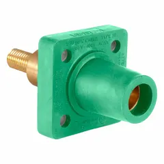 Female receptacle rated 400 A with straight taper nose mating configuration and threaded stud terminations. Part of Series 16. Suitable for high-current industrial power connections in manufacturing, data centers, and heavy equipment.