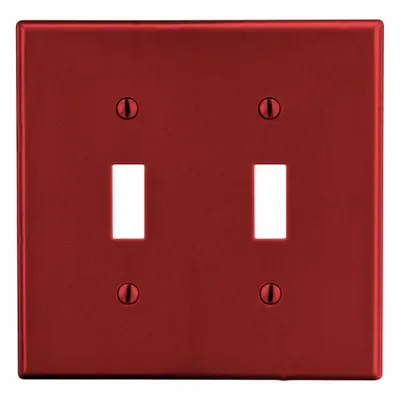 HUBBELL Wall Plate: Toggle, 2 Gang, Red - General Purpose Wall Plates