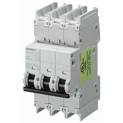 Siemens 5SJ43058HG41 D-Curve 3-Pole UL489 Miniature Circuit Breaker - D-Curve, 3-Pole UL489 DIN Rail-Mount Miniature Circuit Breakers