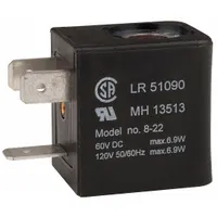 ARO Solenoid Coil: Universal, DIN 43650 Form B, 22 mm Coil Size, 120V AC, Plug-In, F (MPN 116218-33)