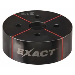 Round knockout die with 3-1/2 in nominal size for creating holes in 12 ga mild steel sheet metal. Used with knockout tools for electrical panel and junction box fabrication.