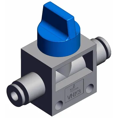 SMC Finger valve: VHK Series, Knob Actuator, 3 Ports, 4 mm, Side-Ported Body - VHK Series Manual Air Control Valves