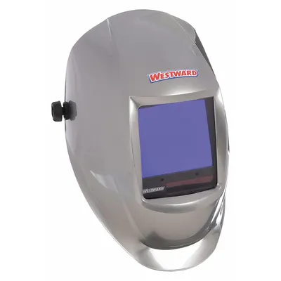 WESTWARD Welding Helmet: Auto-Darkening, 4 Arc Sensors, Gray, W5-13, 3.74 in x 3.34 in - Auto-Darkening Welding Helmets - Solid Color