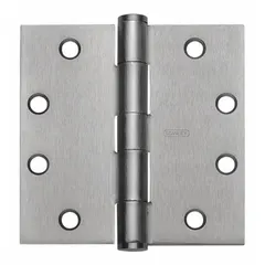 This full mortise-mount butt hinge is made of steel with a 2-inch leaf width. It features a plain bearing type and a removable pin, allowing for easy door removal during installation or maintenance. Commonly used for mounting doors in industrial and commercial settings.