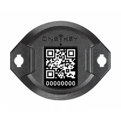 Set of ten attachable tags for Bluetooth-based location tracking via the One-Key platform. Each tag secures with a rivet, suitable for tools and equipment on job sites.