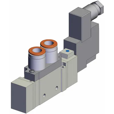 SMC Solenoid Valve: SY7000 Series, Single Solenoid, Five-Way / Two-Position - SMC SY Series Directional Control Valves