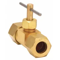 WEATHERHEAD Needle Valve: Inline Valve Body, Brass, 3/8 in Pipe Size, Compression x Compression (MPN A6775)