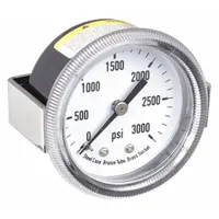 APPROVED VENDOR Panel-Mount Pressure Gauge: U-Clamp, 0 psi to 3,000 psi, 2 in Dial, 1/8 in NPT Male