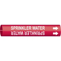 Pipe Marker: Sprinkler Water, Red, White, Fits 3/4 to 1 3/8 in Pipe O.D., 1 Pipe Markers (MPN 4128-A)