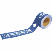 Pipe Marker: Low Pressure Air, Blue, Blue, Fits 2 1/2 to 6 in Pipe O.D., 25 Pipe Markers (MPN 73904)