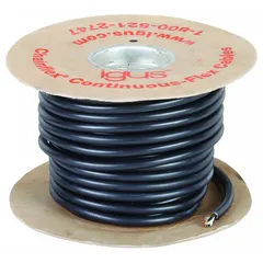 This CHAINFLEX CF31 motor cable is designed for continuous flexing applications in cable carriers and automated machinery. It features 16 AWG stranded copper conductors with a PVC jacket, rated at 1000 V. The cable includes a ground wire, is oil and grease resistant, and meets CE standards. Minimum bend radius factors: 4 x OD fixed, 6 x OD flexible, 7.5 x OD in e-chain.