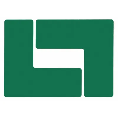 BRADY Floor Marking Tape: L, Solid, Green, No Legend, 3 in x 8 in, 8 mil Tape Thick - L-Shaped Floor Marking Tape