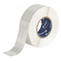 Vinyl wraparound label with white matte finish, sized 1 3/4 in x 1/2 in, designed for wire identification on 16 AWG to 8 AWG conductors. Compatible with IP Series printers and requires R4300 ribbon. Used in industrial electrical and panel building for marking cables and wires