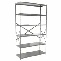 HALLOWELL Metal Shelving: Standalone, Medium-Duty, 48 in x 18 in, 84 in Overall Ht, 6 Shelves (MPN F4711-18HG)